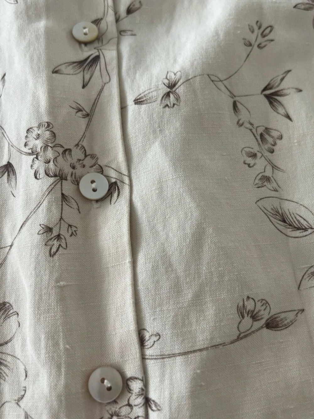 Pendleton Floral Button Down Shirt in Cream & Brown - Picture 7 of 9